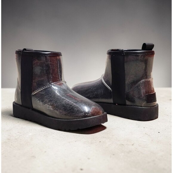 Transparent Waterproof Ankle Boots With Non-Slip Soles Sleek Black Finish Durabl - Picture 13 of 13